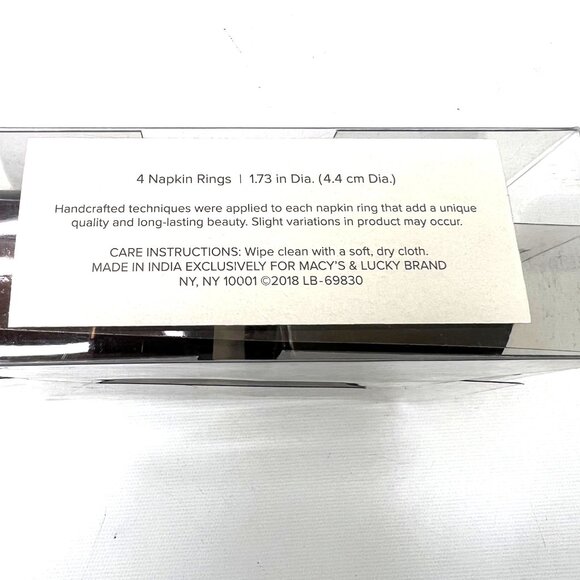 Lucky Brand Home Metal Napkin Rings Iridescent Minimal Contemporary Set of 4 - Picture 3 of 7